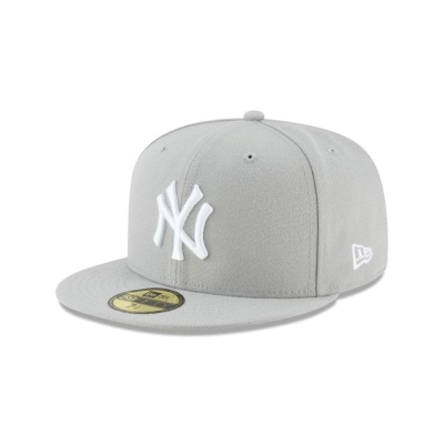 Grey New York Yankees Hat - New Era MLB Basic 59FIFTY Fitted Caps USA1569328